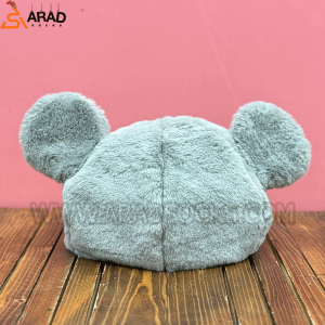 کلاه برت گوش دار طوسی آبی