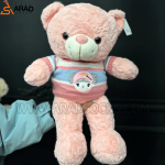 عروسک خرس لباس بافت صورتی