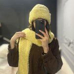 شال و کلاه کله قندی زرد