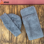 شال و کلاه کله قندی طوسی