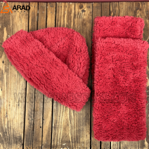 شال و کلاه کله قندی قرمز