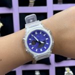 ساعت جی شاک شفاف صفحه بنفش