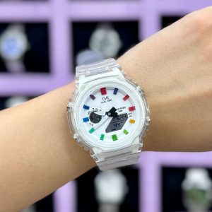ساعت جی شاک شفاف سفید
