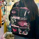 کوله مخمل مشکی صورتی