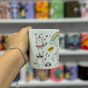 ماگ سرامیکی یونیکورن رنگین کمانی