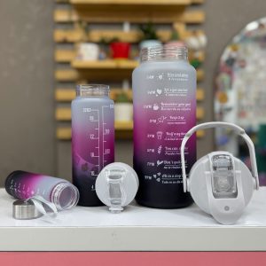 قمقمه سه قلو طوسی صورتی