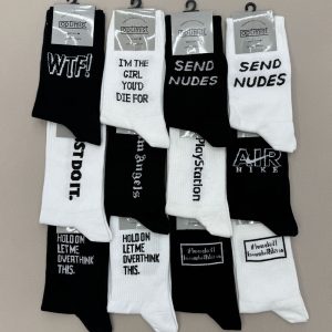 جوراب ساقدار نوشته دار