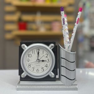 ساعت عقربه ای رومیزی طوسی