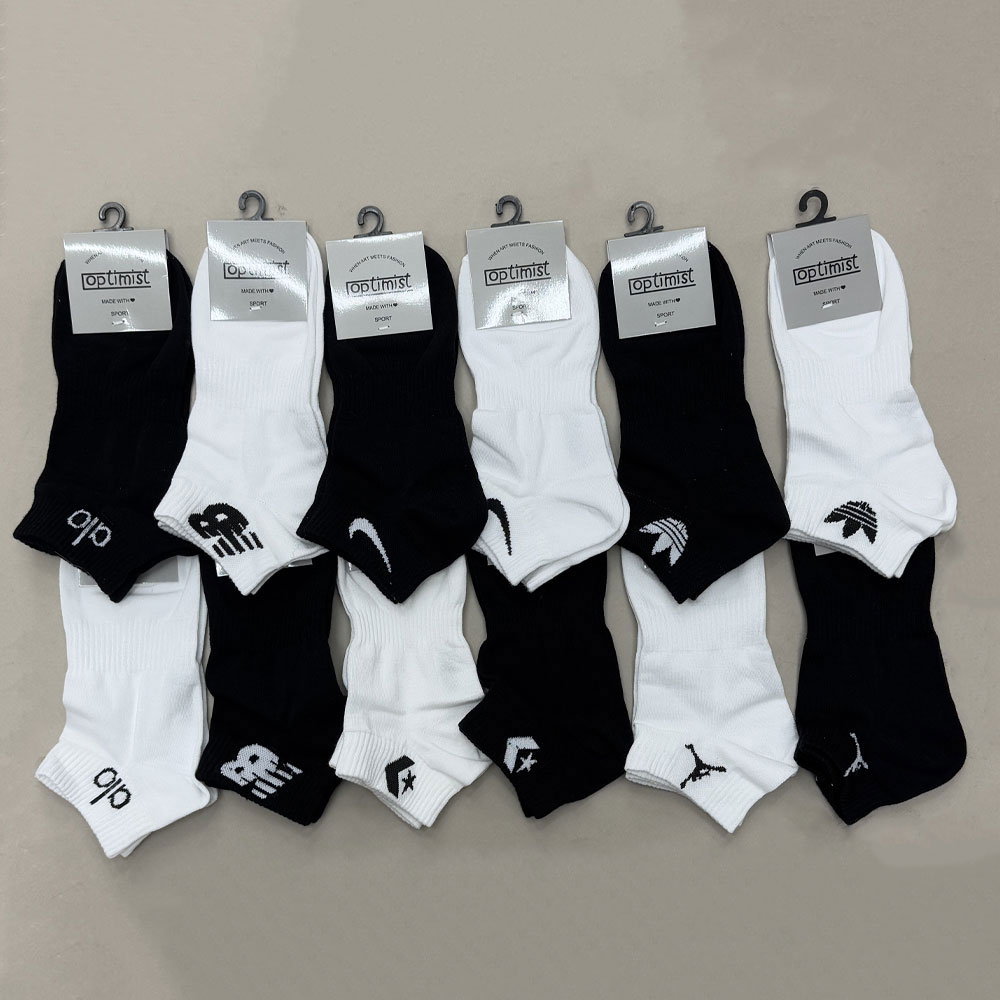 جوراب آپتمیست اسپرت مچی سفید مشکی جوراب آپتمیست اسپرت مچی سفید مشکی