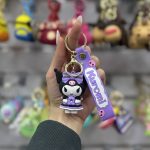 جاکلیدی سیلیکونی کرومی پاپیون بنفش