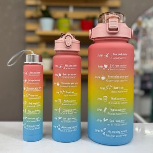 قمقمه سه قلو صورتی زرد