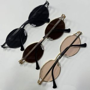 عینک دودی miu miu بیضی فلزی