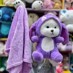 عروسک پتو بالشتی خرس لباس استیج بنفش