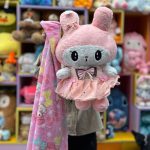 عروسک پتو بالشتی کرومی و ملودی دامن توری - Image 2