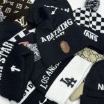 کلاه بافت پوم دار برند