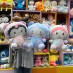 عروسک پتو بالشتی خانواده سانریو آبرنگی