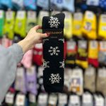 جوراب پشمی کوکو زیر زانو طرح دانه برف