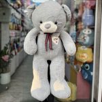 عروسک خرس سینه لاو 150 سانت طوسی